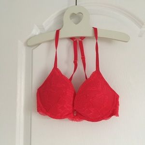 neon pink push up bra